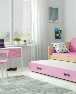 BMS Detská posteľ s prístelkou DAWID | borovica 90 x 200 cm Farba: Sivá