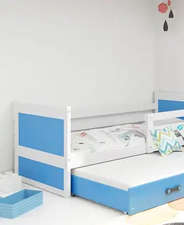 BMS Detská posteľ  s prístelkou RICO 2 | biela 80x190 cm Farba: Zelená