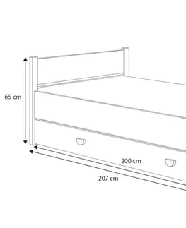 ArtAdrk Jednolôžková posteľ MARCELLO | 90 x 200 cm Prevedenie: bez úložného priestoru