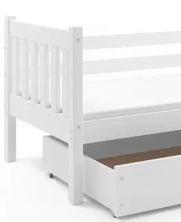 BMS Detská posteľ s úložným priestorom CARINO | 90 x 200 cm Farba: biela / modrá