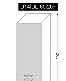 ArtExt Kuchynská skrinka vysoká pre vstavanú chladničku BONN | D14DL 60 207 Farba korpusu: Grey