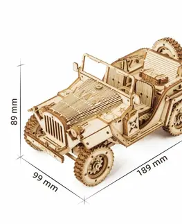 RoboTime 3D drevené puzzle Vojenský džíp