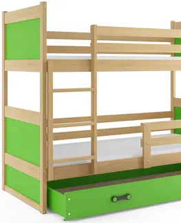 BMS Detská poschodová posteľ RICO | borovica 80 x 190 cm Farba: Ružová