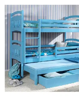 ArtBed Detská poschodová posteľ s prístelkou JAKUB III Prevedenie: Morenie - Farba