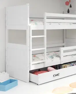 BMS Detská poschodová posteľ RICO | biela 80 x 160 cm Farba: Sivá