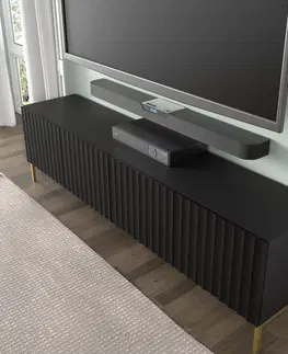 ARTBm Tv stolík WAVE 200 | 4D Prevedenie: Biela mat / čierne nohy
