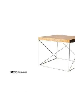 Drewmax Konferenčný stolík Metal ST376 / dub Farba: Dub prírodný, Prevedenie: Hrúbka dosky 4 cm