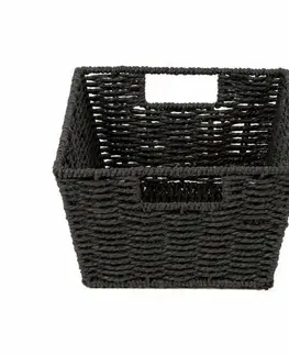 Compactor Ručne pletený košík ETNA, 31 x 24 x 14 cm, čierna