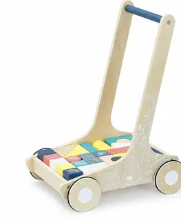 Vilac Drevený vozík s farebnými kockami Canopée