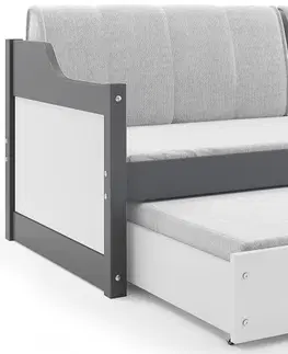 BMS Detská posteľ s prístelkou DAWID | sivá 80 x 190 cm Farba: Sivá