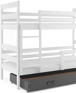BMS Detská poschodová posteľ ERYK | biela Farba: biela / ružová, Rozmer.: 160 x 80 cm