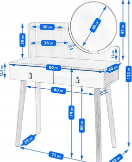 ArtJum Toaletný stolík SCANDI 3 LED | CM-254145