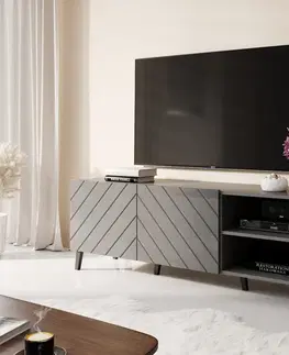 ArtCam TV stolík ABETO 150 Farba: Sivá/sivý lesk