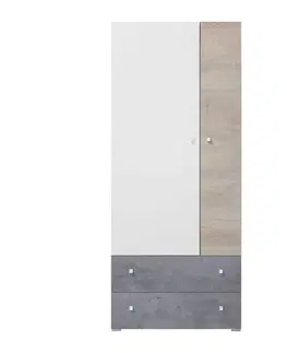 Meblar  Šatníková skriňa SIGMA SI3 L/P Farba: biela/beton