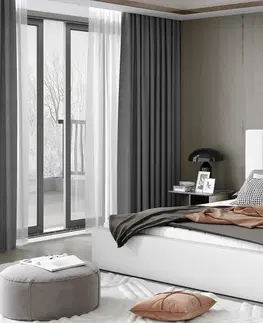 ArtElta Manželská posteľ AUDREY s úložným priestorom | 200 x 200 cm Farba: Sivá / Monolith 84