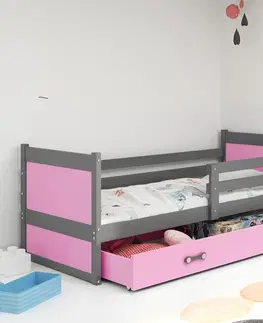 BMS Detská posteľ RICO 1 | sivá 90 x 200 cm Farba: Modrá