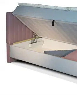 New Design  Čalúnená posteľ NOVO s krátkym čelom | ľavá s topperom Rozmer.: 90 x 200 cm