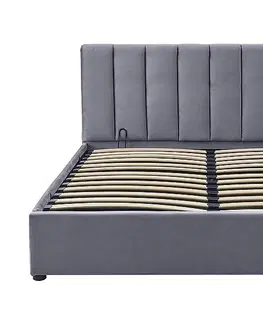 Signal Manželská posteľ MONTREAL VELVET 160 s úložným priestorom Farba: Sivá / tap.192