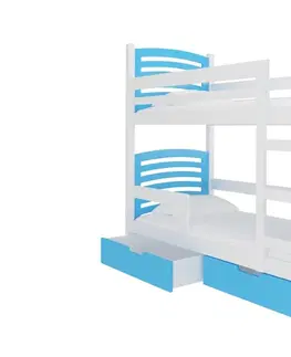 ArtAdrk Detská poschodová posteľ MARABA Farba: biela / modrá