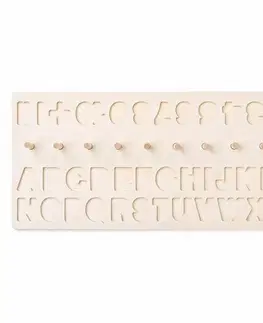 Woody Didaktická doštička s počítaním, písmenami a číslicami, 51 x 4 x 23,5 cm