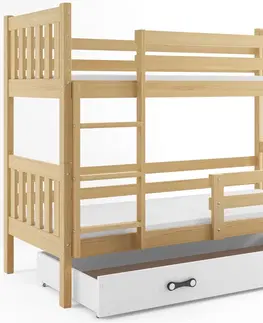 BMS Poschodová detská posteľ CARINO | 80 x 190 cm Farba: biela / modrá