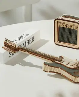 RoboTime 3D drevené puzzle Elektrická gitara