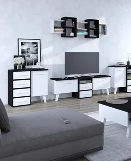 ARTBm TV stolík NORDIS-14 | 3D Farba: Čierna/biela