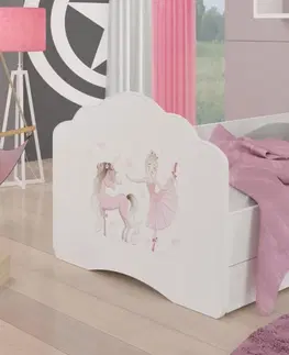 ArtAdrk Detská posteľ CASIMO | so zásuvkou a zábranou Prevedenie: Dievča s krídlami