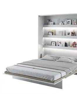 Dig-net nábytok Sklápacia posteľ BED CONCEPT BC-13p | biely lesk 180 x 200 cm