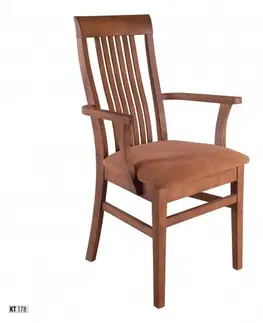Drewmax Jedálenská stolička - masív KT178 | buk / koža Morenie: Koniak