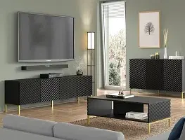 ARTBm Tv stolík SURF 200 | 4D Prevedenie: Biela mat / čierne nohy