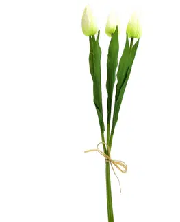 Umelá kytica tulipánov krémová, 50 cm 