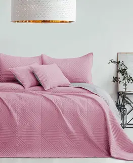 ArtFlhf Prikrývka na posteľ SOFTA | palepink/pearlsilver Rozmer: 170 x 210 cm