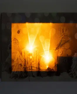 Vianočný obraz s LED osvetlením Christmas, 20 x 15 cm