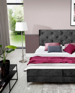 ArtElta Manželská posteľ ADEL Boxspring | 140 x 200 cm farebné prevedenie: Omega 91