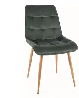 Signal Jedálenská stolička CHIC D VELVET | drevené nohy Farba: Curry / Bluvel 68