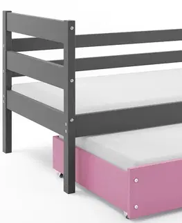 BMS Detská posteľ s prístelkou ERYK 2 | sivá Farba: Sivá / Modrá, Rozmer.: 200 x 90 cm