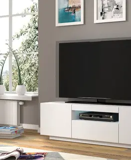 ARTBm TV stolík AURA 150 | biely mat Variant: s LED osvetlením