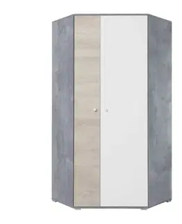 Meblar  Šatníková skriňa SIGMA SI2 L/P Farba: biela/beton