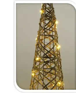 Vianočný LED kužeľ Pollenzo zlatá, 12 x 40 cm