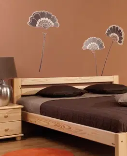 Drewmax Manželská posteľ - masív LK117 | 140 cm borovica Farba: Jelša