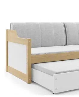 BMS Detská posteľ s prístelkou DAWID | borovica 90 x 200 cm Farba: Sivá