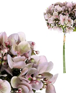 Umelý puget hortenzií, 20 x 35 x 20 cm, sv. fialová