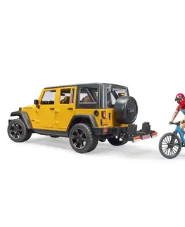 Bruder 2543 jeep Wrangler Rubicon Unlimited s horským bicyklom a cyklistom, 3 ks