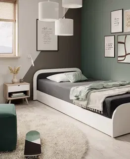 ArtElta Jednolôžková posteľ PARYS hnedá | 80 x 190 cm Farba: Alova 66, Prevedenie: ľavé