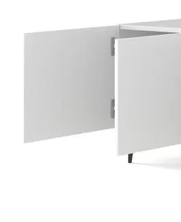 ARTBm TV stolík RAVENNA C 3D 150 | biela lesklá Prevedenie: Biela / biely lesk / zlatý rám