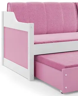 BMS Detská posteľ s prístelkou DAWID | biela 80 x 190 cm Farba: Sivá