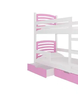 ArtAdrk Detská poschodová posteľ MARABA Farba: biela / ružová