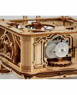 RoboTime 3D drevené mechanické puzzle Gramofón (elektrický pohon)