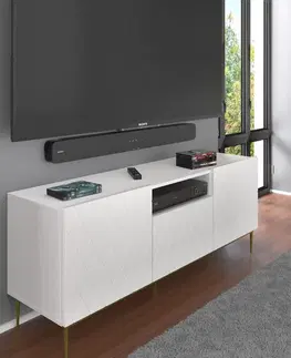 ARTBm Tv stolík DIUNA 145 2D1K | biela matná Prevedenie: Biela mat / čierne nohy